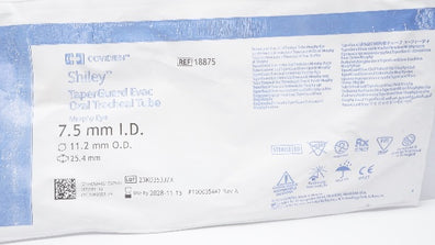 Covidien 18875 Shiley TaperGuard Oral Tracheal Tube 7.5mmID x 11.2mmOD x 25.4mm